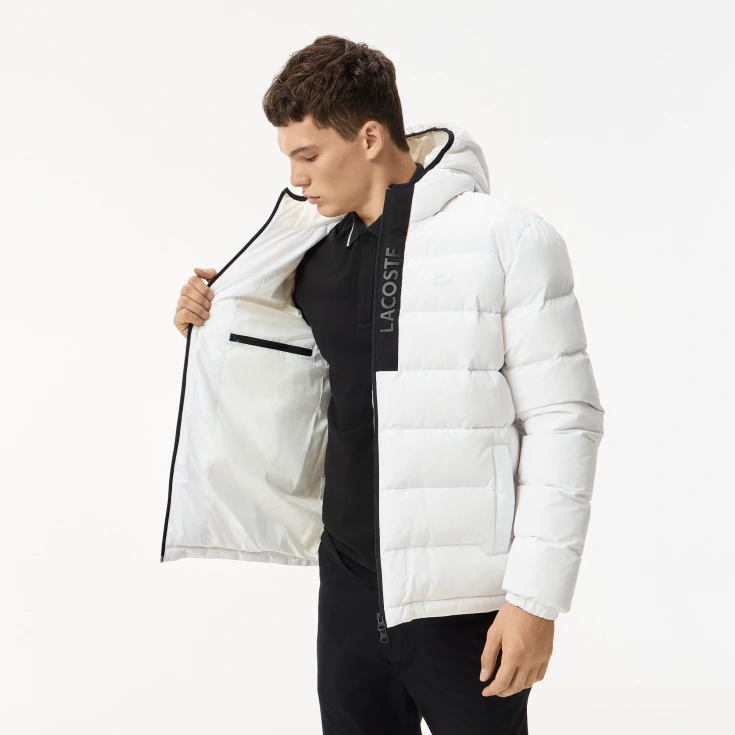 Мужская стёганая куртка Lacoste с капюшоном