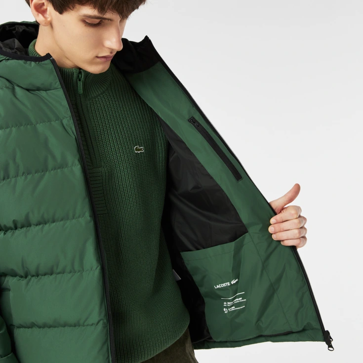 Мужская стёганая куртка Lacoste с капюшоном