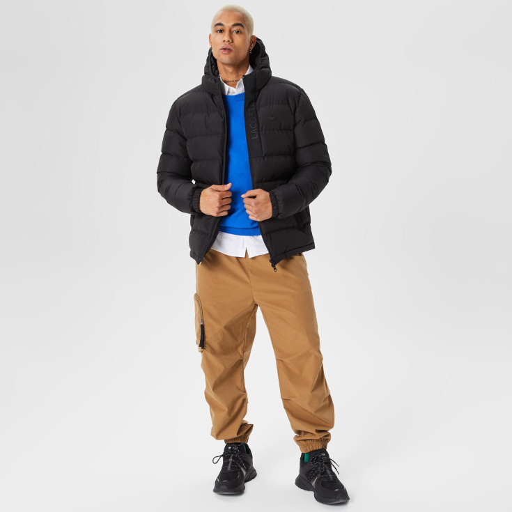 Мужская стёганая куртка Lacoste с капюшоном