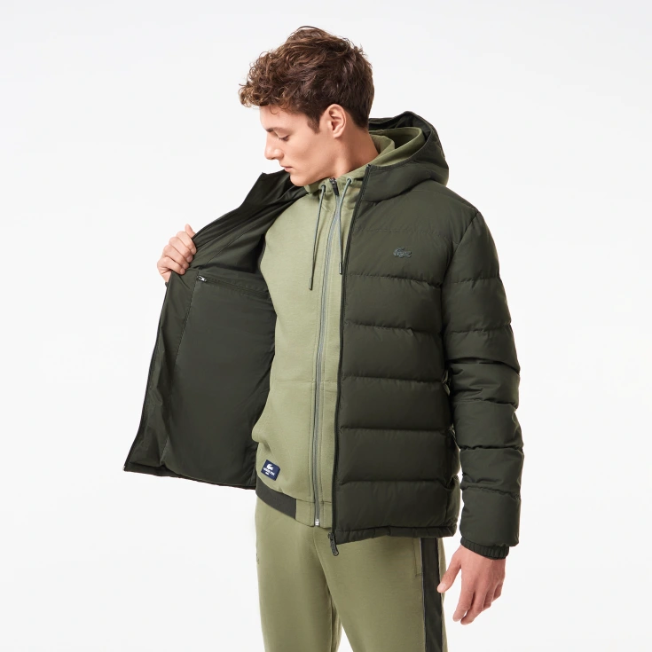 Мужская куртка-бомбер Lacoste на молнии из хлопка