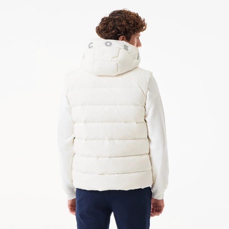 Мужской утеплённый стёганый жилет Lacoste с капюшоном