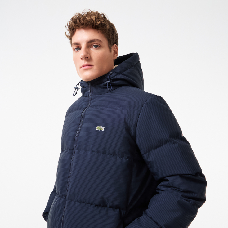 Мужская стёганая куртка Lacoste с капюшоном