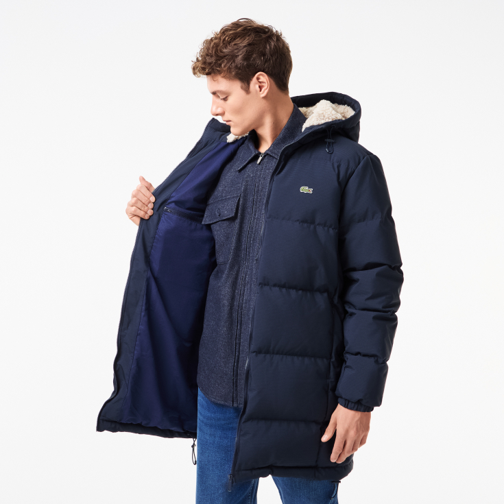 Мужская стёганая куртка Lacoste с капюшоном
