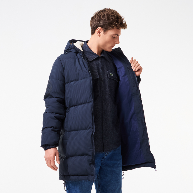 Мужская стёганая куртка Lacoste с капюшоном