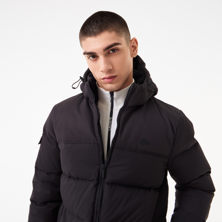 Мужской стёганый пуховик Lacoste с капюшоном