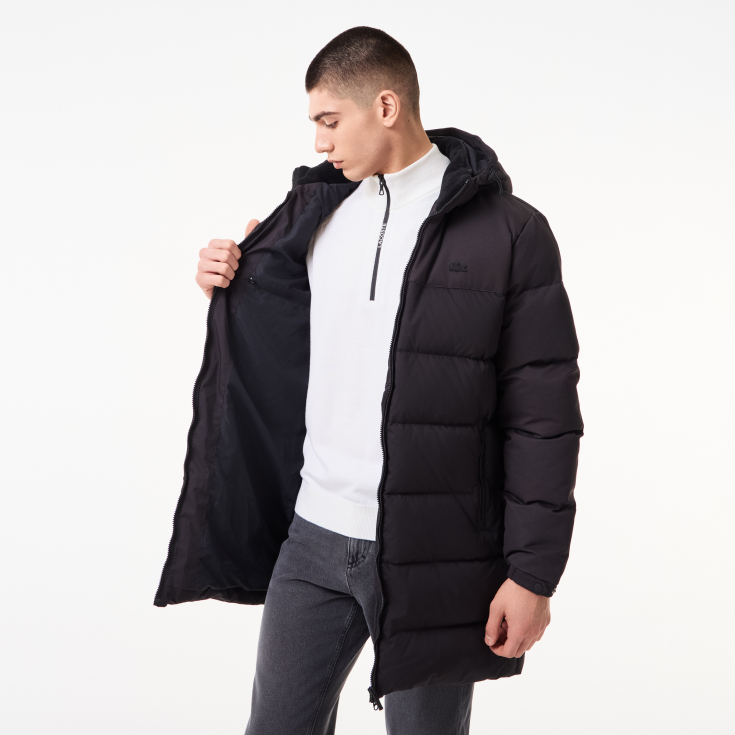 Мужской стёганый пуховик Lacoste с капюшоном