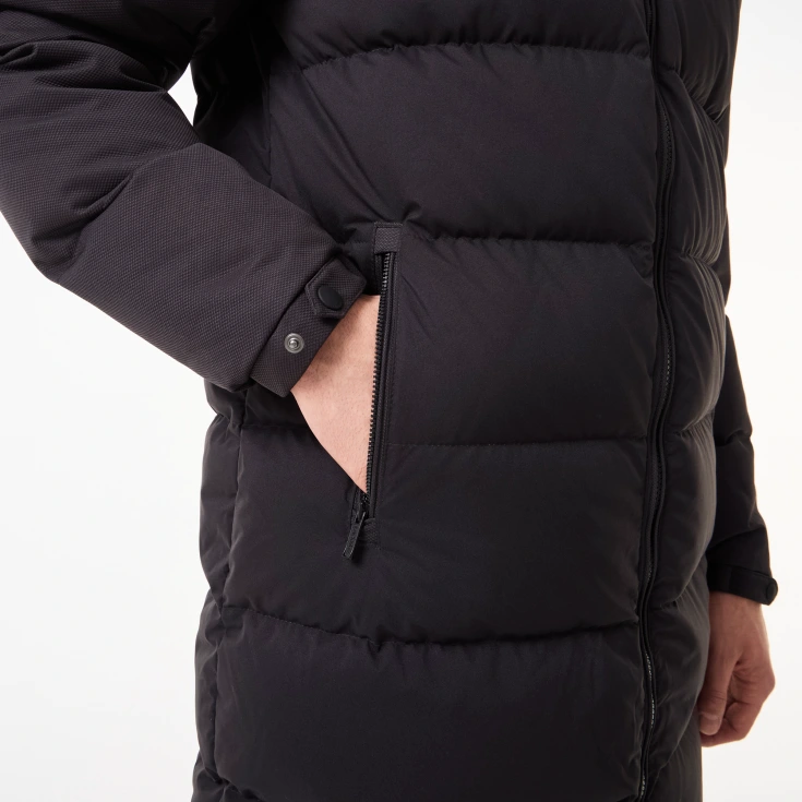 Мужской стёганый пуховик Lacoste с капюшоном