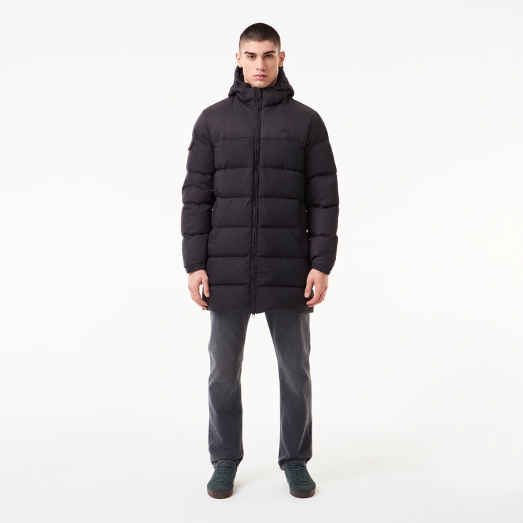 Мужской стёганый пуховик Lacoste с капюшоном