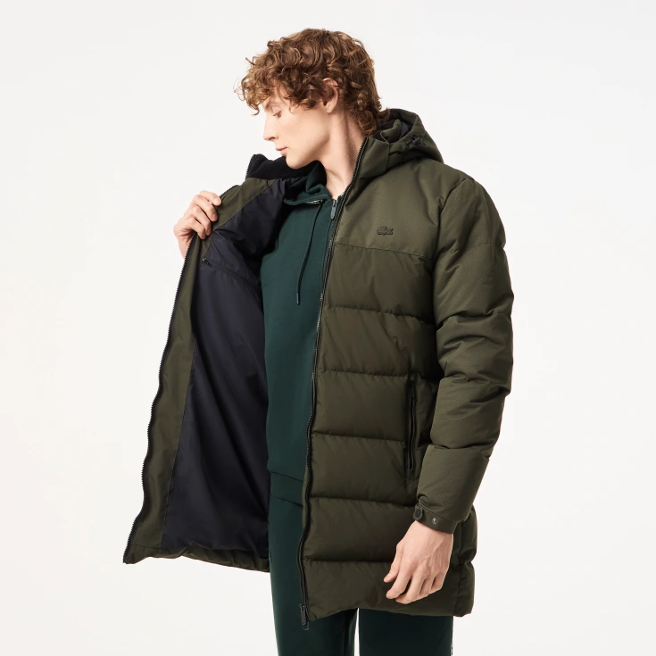 Мужской стёганый пуховик Lacoste с капюшоном