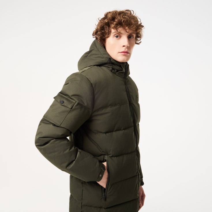 Мужской стёганый пуховик Lacoste с капюшоном