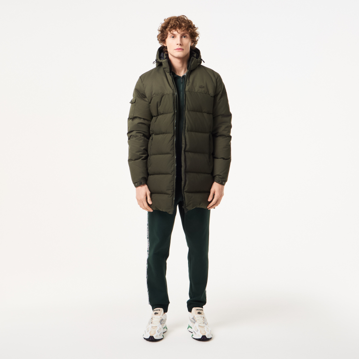 Мужской стёганый пуховик Lacoste с капюшоном