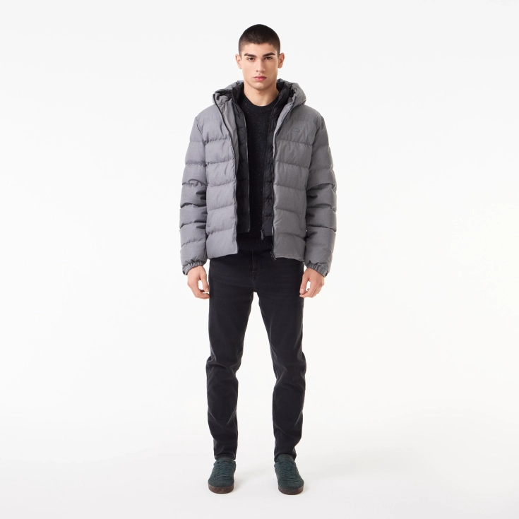 Мужской стёганый пуховик Lacoste с капюшоном