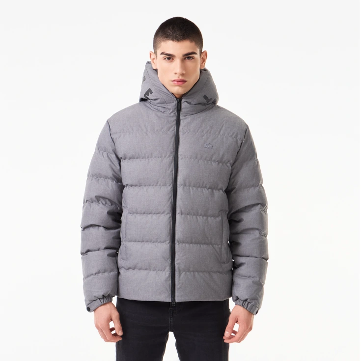 Мужской стёганый пуховик Lacoste с капюшоном