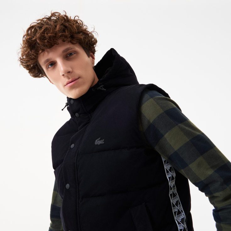 Мужской утеплённый жилет Lacoste с капюшоном