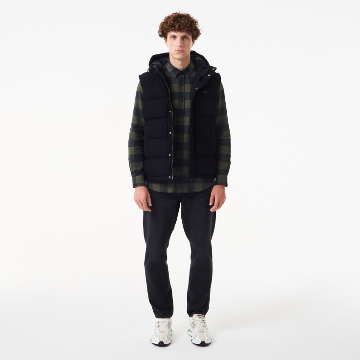 Мужской утеплённый жилет Lacoste с капюшоном