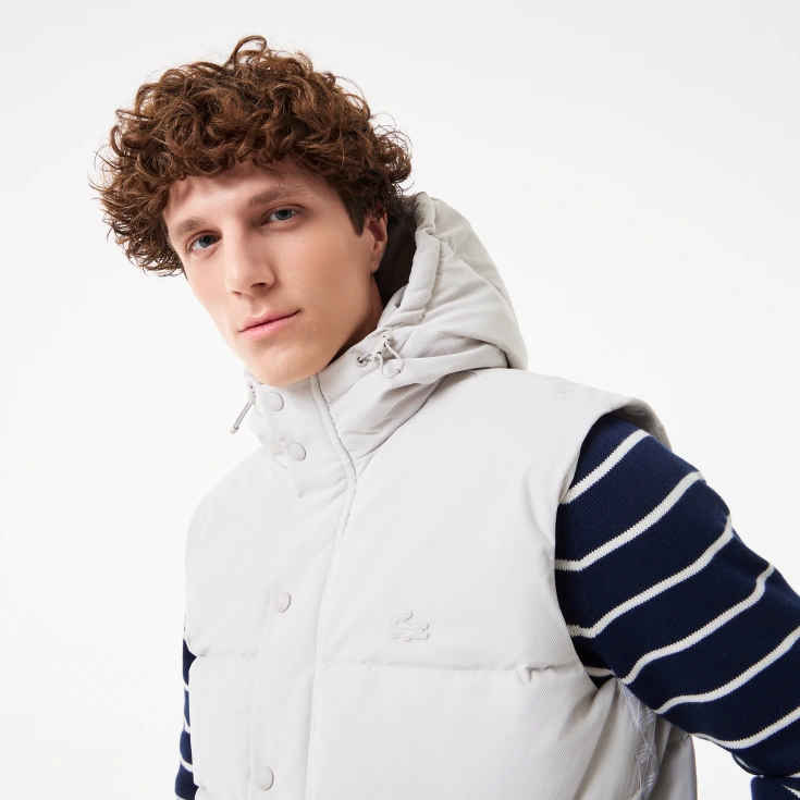 Мужской утеплённый жилет Lacoste с капюшоном