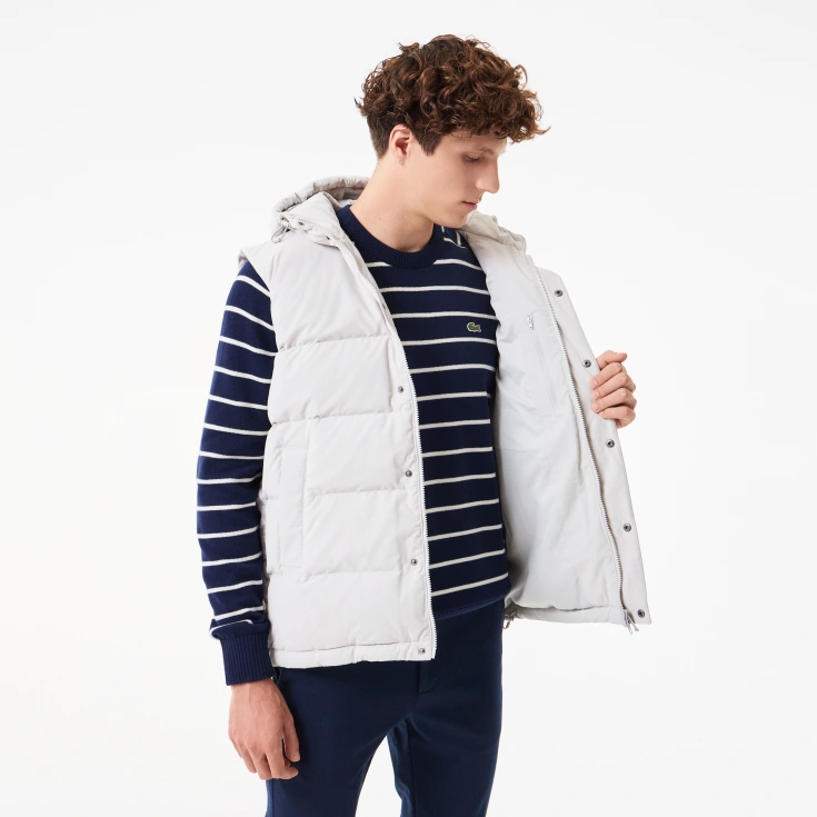 Мужской утеплённый жилет Lacoste с капюшоном