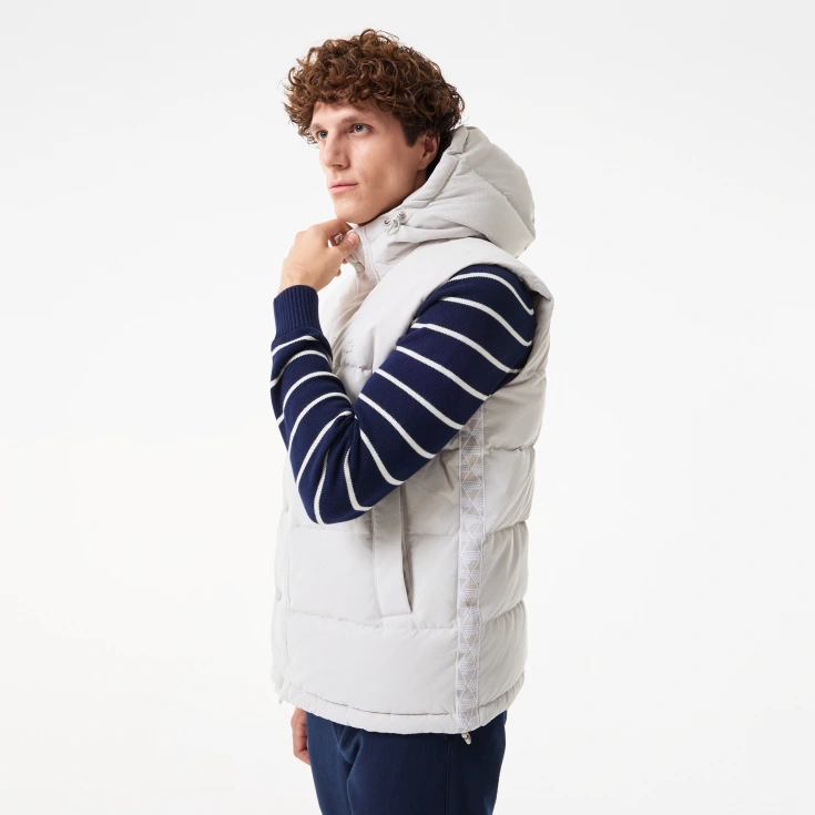 Мужской утеплённый жилет Lacoste с капюшоном
