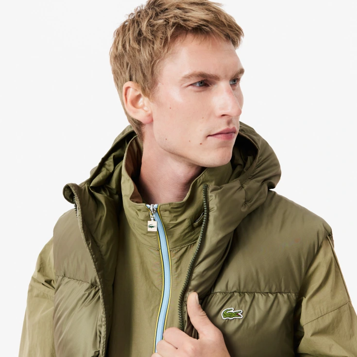 Мужской влагоотталкивающий жилет Lacoste с капюшоном