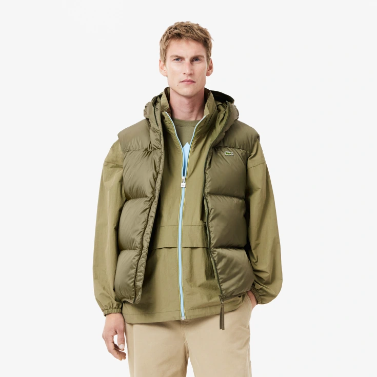 Мужской влагоотталкивающий жилет Lacoste с капюшоном