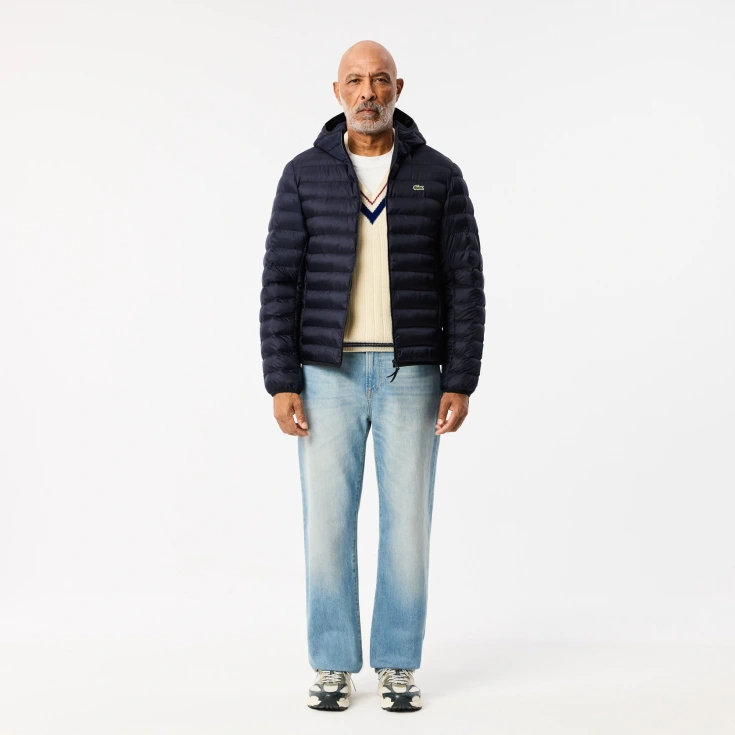 Мужская стёганная куртка Lacoste с капюшоном