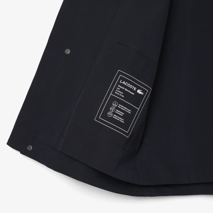 Мужская водоотталкивающая парка Lacoste средней длины с капюшоном