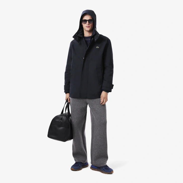 Мужская водоотталкивающая парка Lacoste средней длины с капюшоном