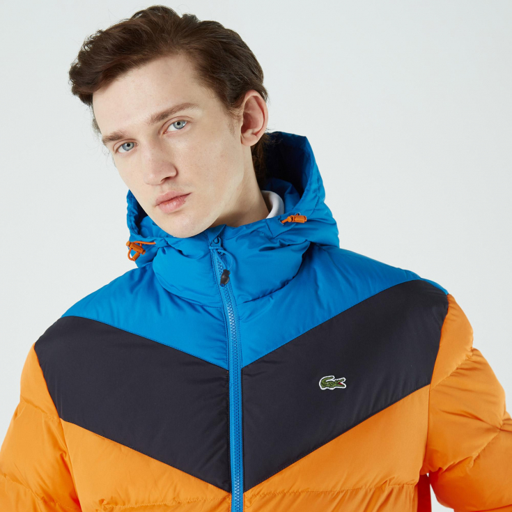 Мужской пуховик Lacoste с капюшоном