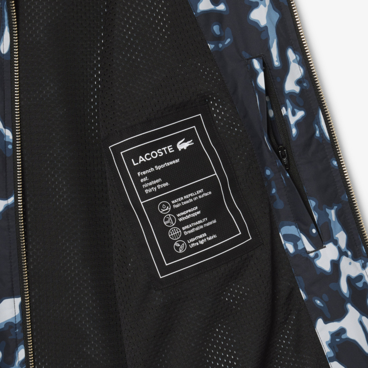 Мужская водоотталкивающая ветровка Lacoste с принтом