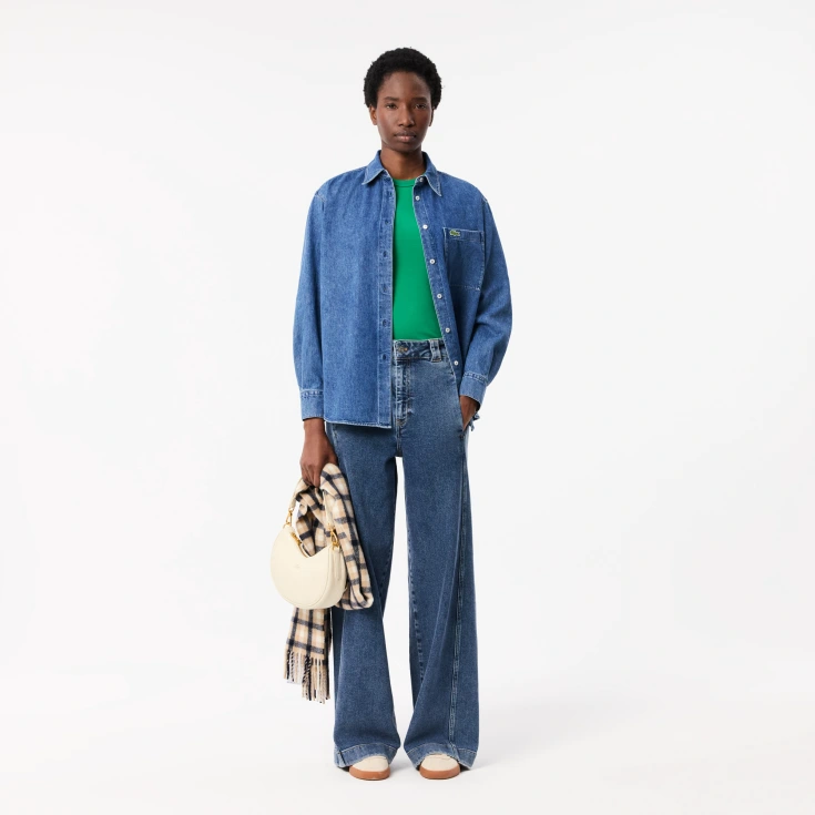 Женская джинсовая рубашка Lacoste OVERSIZED