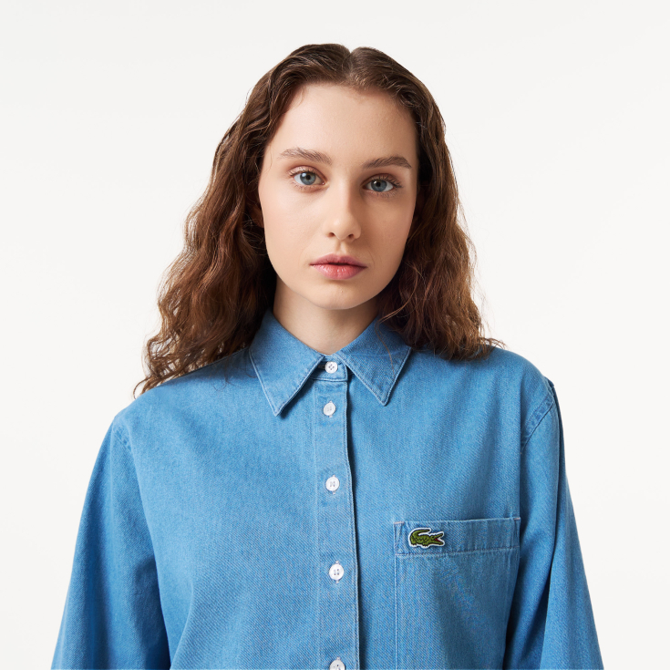 Женская джинсовая рубашка Lacoste OVERSIZED