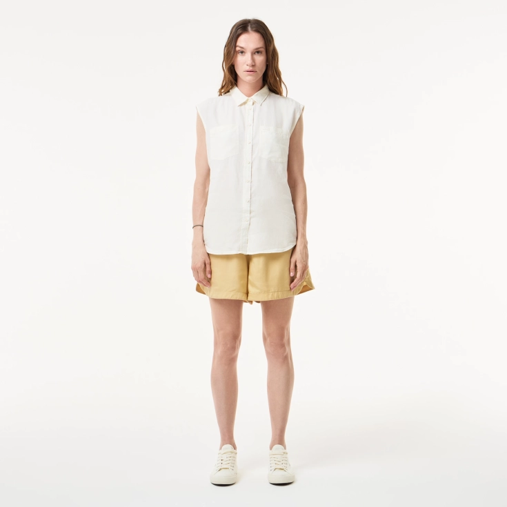 Женская рубашка Lacoste из льна и тенселя