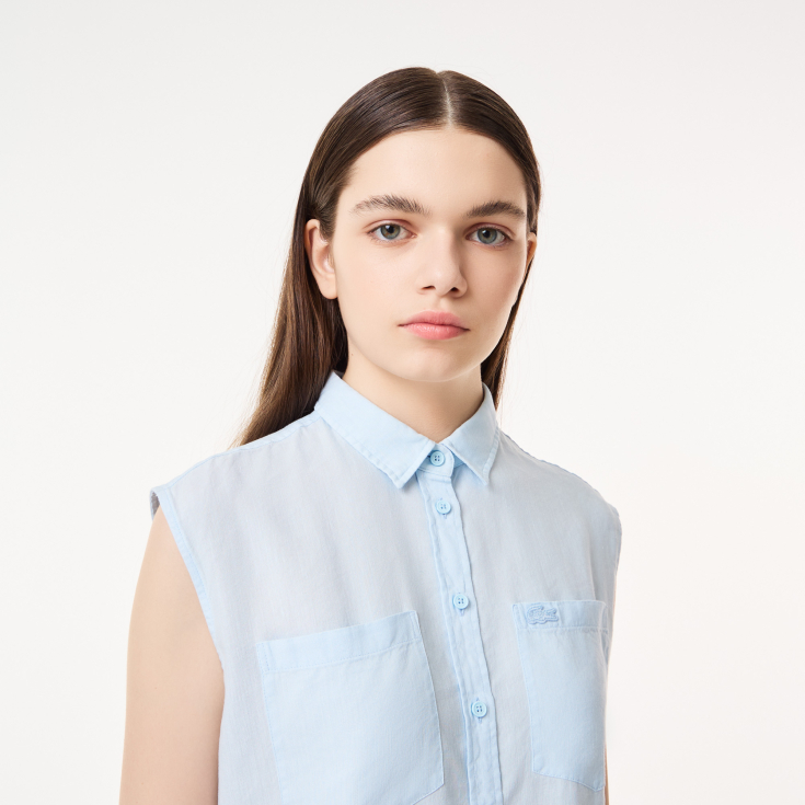 Женская рубашка Lacoste из льна и тенселя