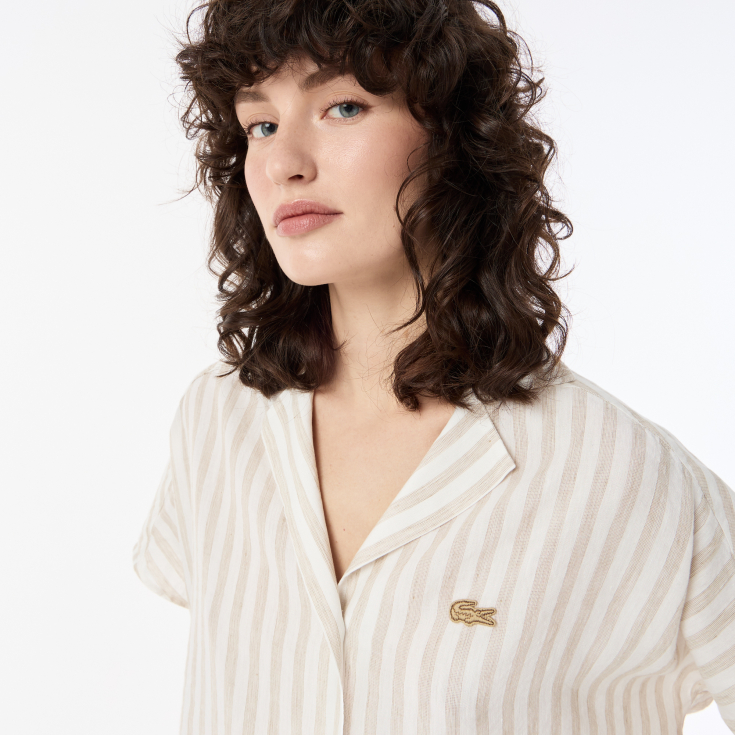 Женская рубашка Lacoste из смеси льна