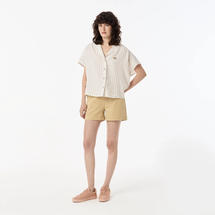 Женская рубашка Lacoste из смеси льна