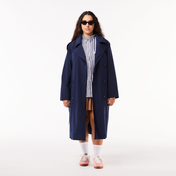 Женская рубашка Lacoste x Bandier из хлопкового поплина в полоску