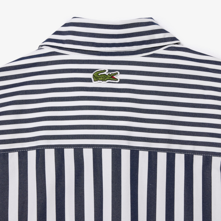 Женская рубашка Lacoste x Bandier из хлопкового поплина в полоску