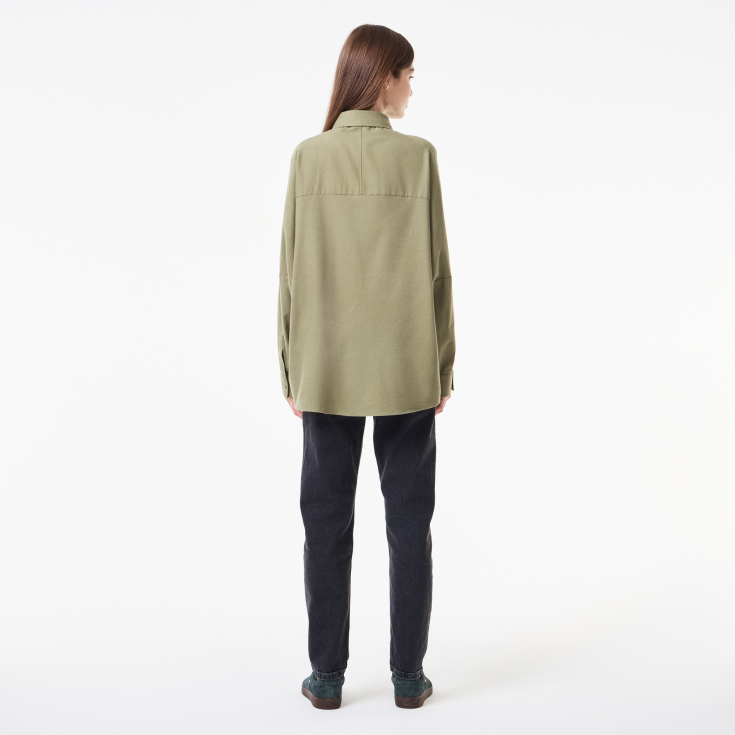Женская хлопковая рубашка Lacoste Loose Fit