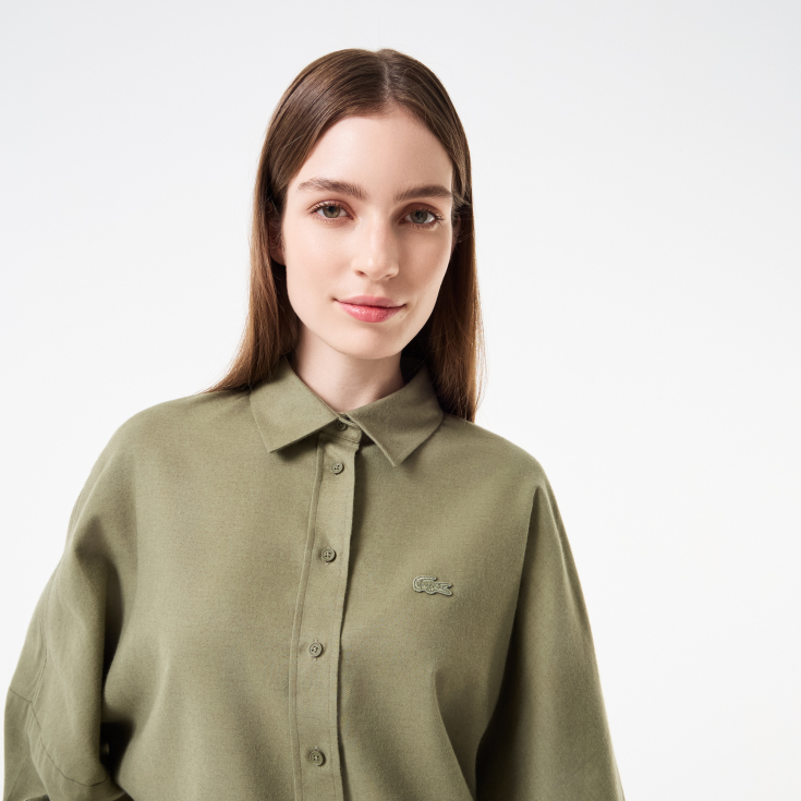 Женская хлопковая рубашка Lacoste Loose Fit