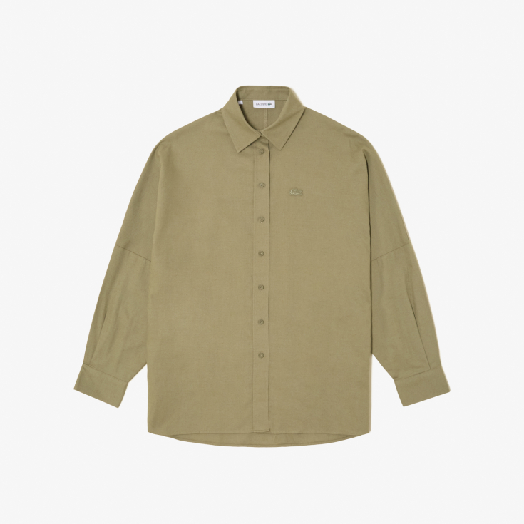 Женская хлопковая рубашка Lacoste Loose Fit