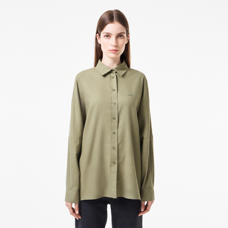 Женская хлопковая рубашка Lacoste Loose Fit
