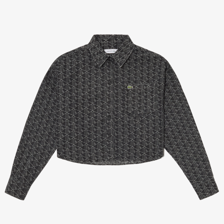 Женская короткая джинсовая рубашка Lacoste Regular Fit