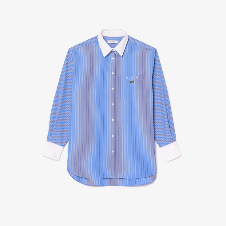 Женская рубашка Lacoste Regular Fit с контрастным воротником