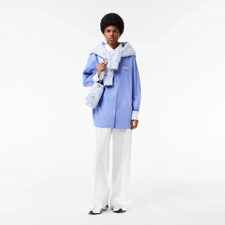 Женская рубашка Lacoste Regular Fit с контрастным воротником