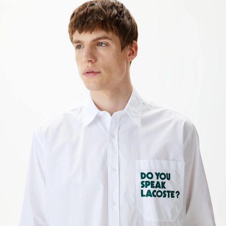 Мужская рубашка Lacoste Loose Fit с принтом