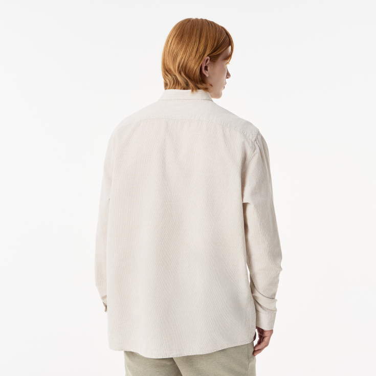 Мужская рубашка Lacoste из смеси хлопка и льна