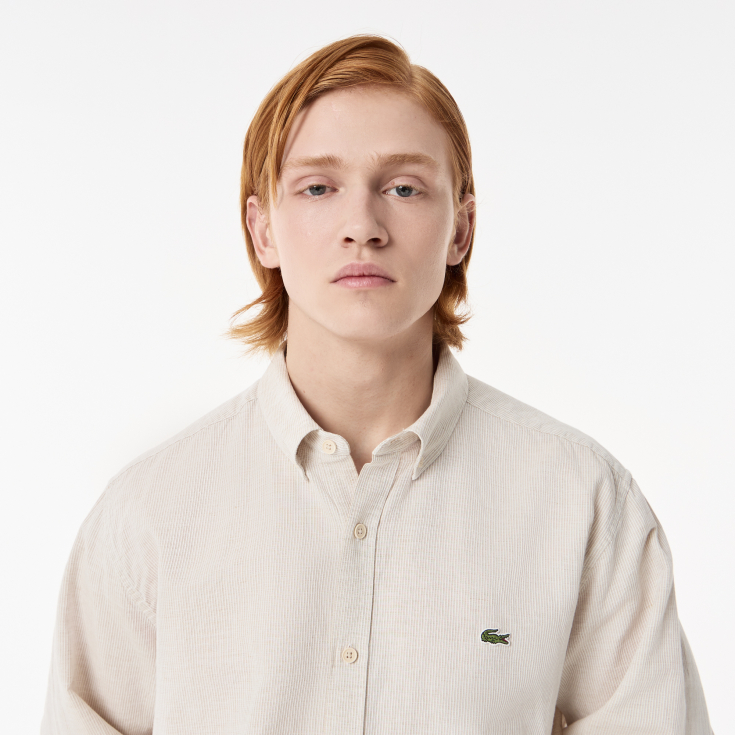 Мужская рубашка Lacoste из смеси хлопка и льна