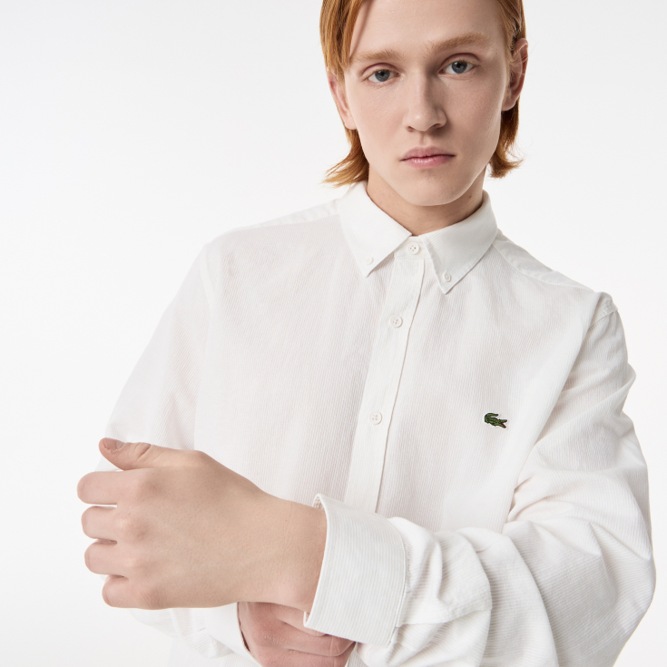 Мужская рубашка Lacoste из смеси хлопка и льна