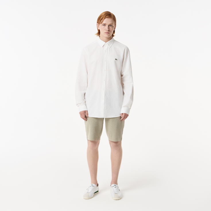 Мужская рубашка Lacoste из смеси хлопка и льна