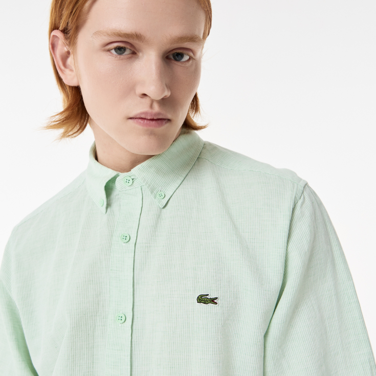 Мужская рубашка Lacoste из смеси хлопка и льна